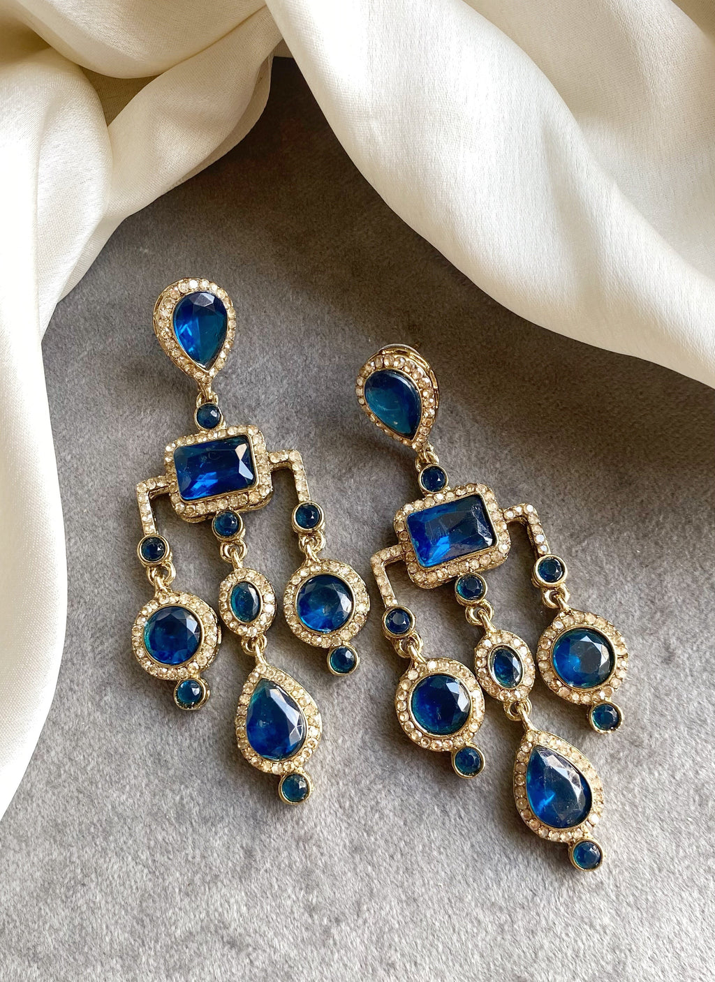 Blue Jasmine Dangler Earrings