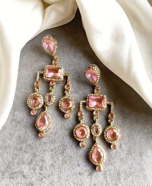 Baby Pink Jasmine Dangler Earrings