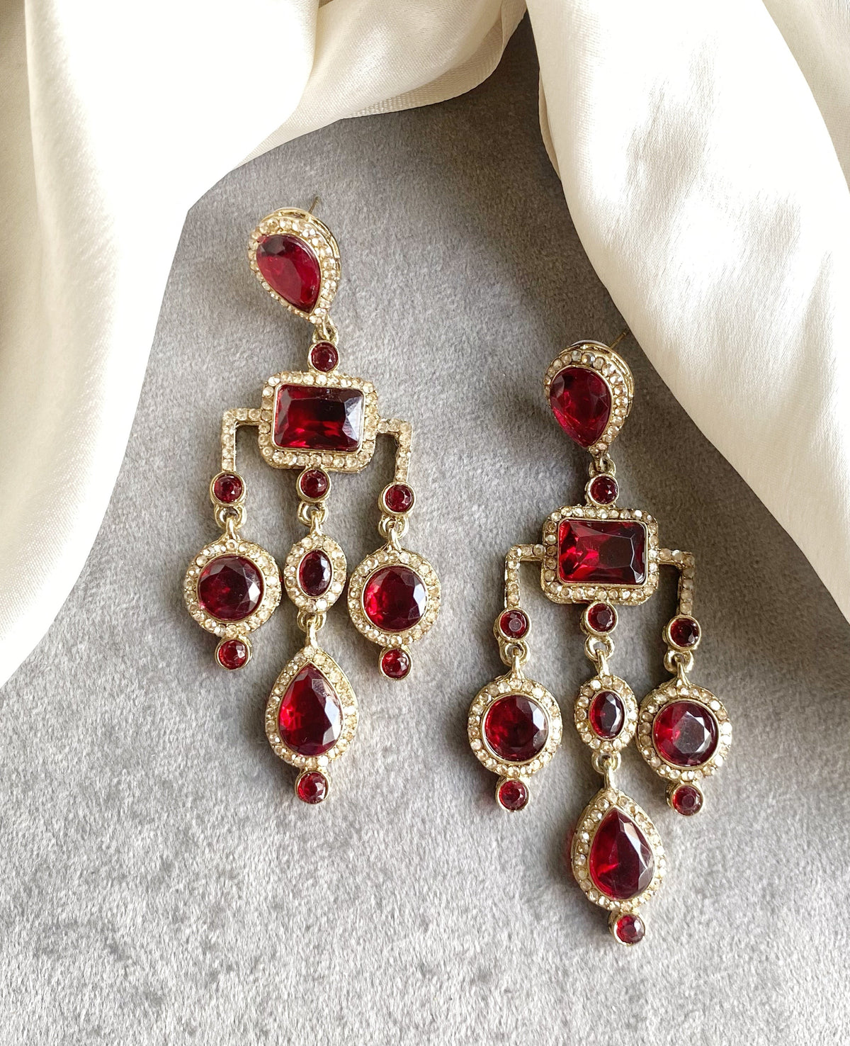 Red Jasmine Dangler Earrings