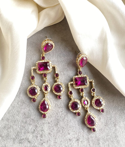 Magenta Pink Jasmine Dangler Earrings