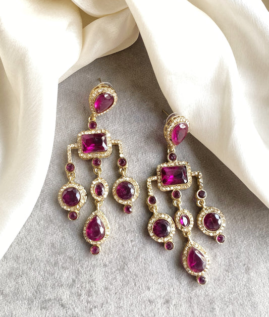 Magenta Pink Jasmine Dangler Earrings