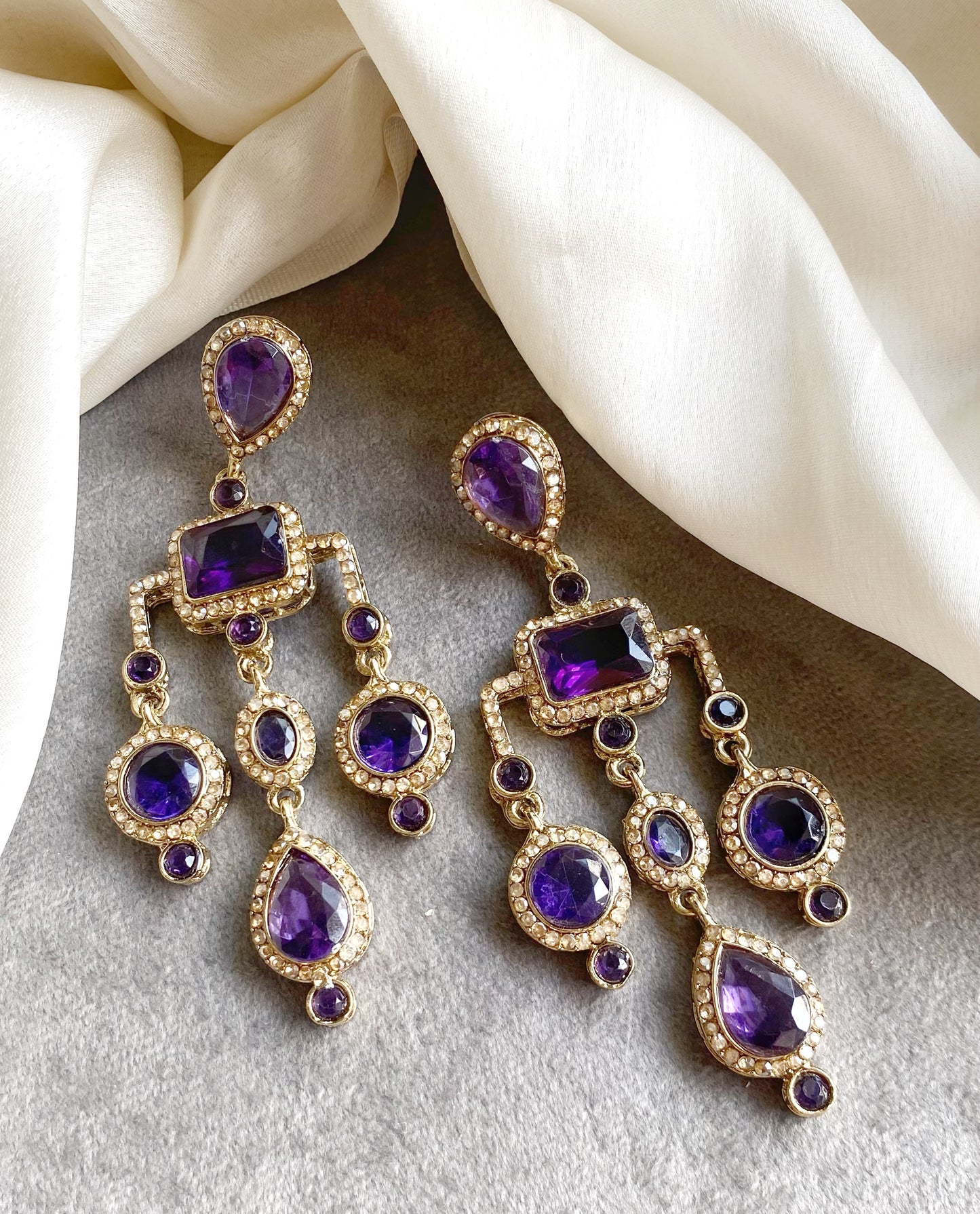 Violet Jasmine Dangler Earrings