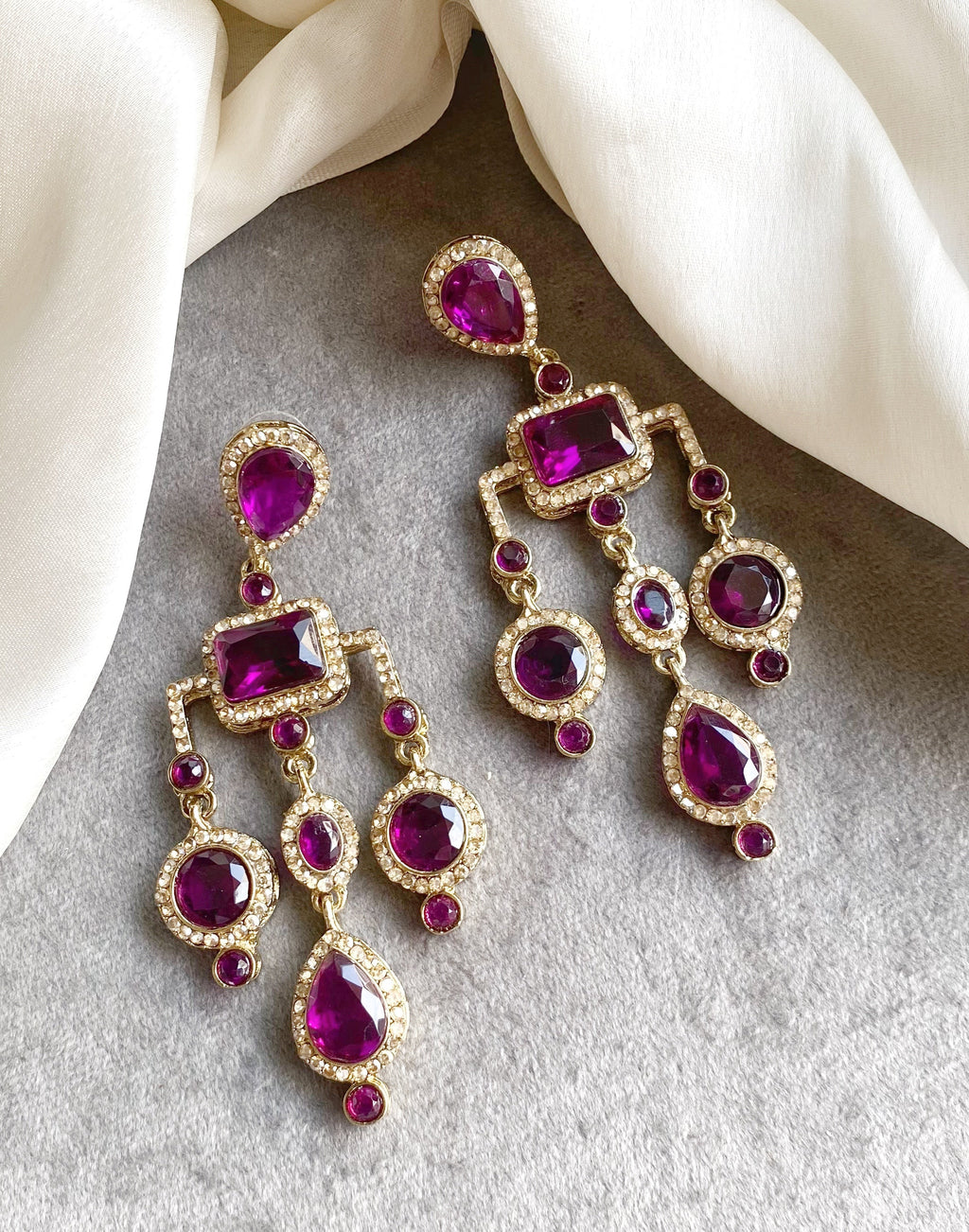 Purple Jasmine Dangler Earrings