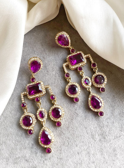 Purple Jasmine Dangler Earrings