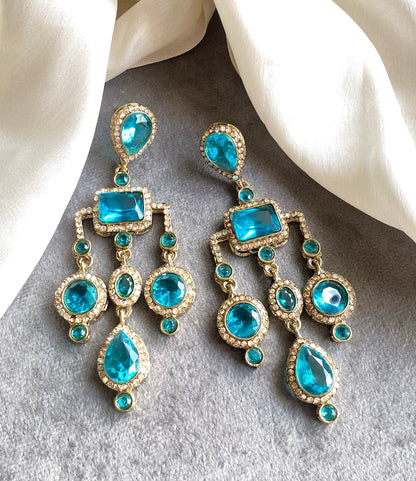 Rama Blue Jasmine Dangler Earrings