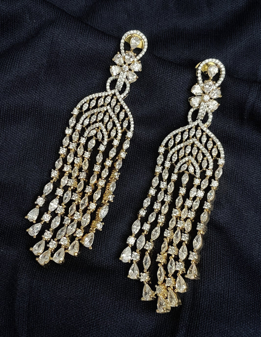 Kaya 2 tone Diamond dangler earrings