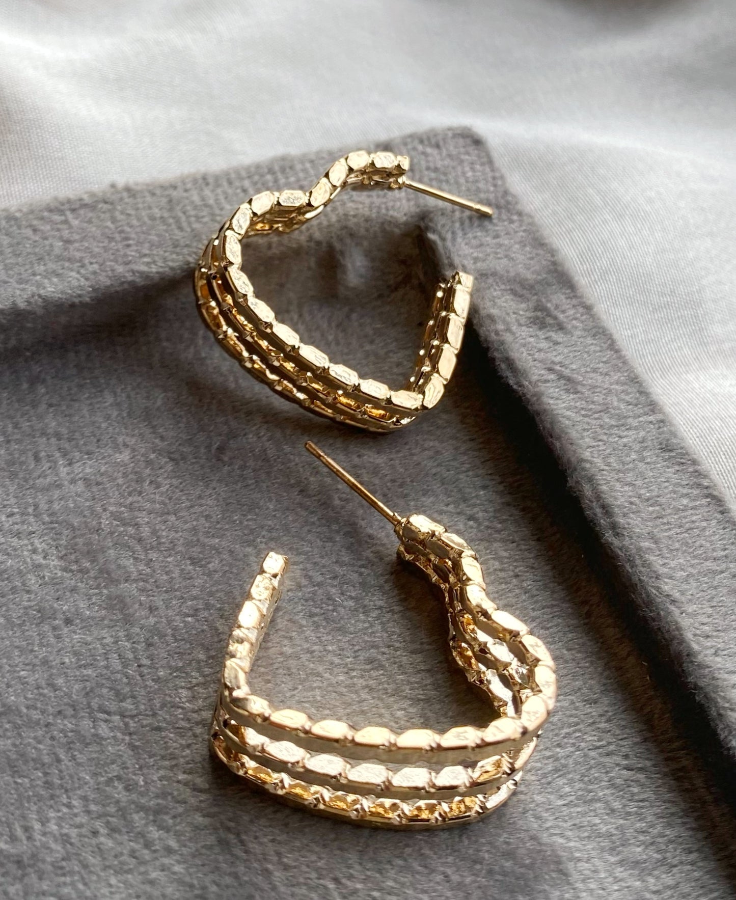 Golden heart hoops