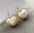 Pearl Heart hoops earrings