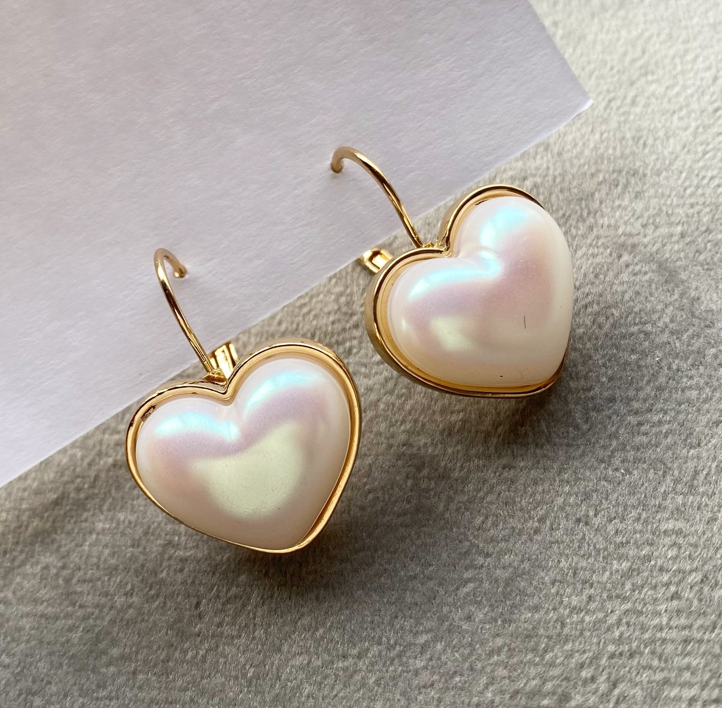 Pearl Heart hoops earrings