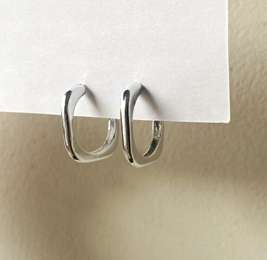 Square silver hoops