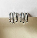 Round silver hoops