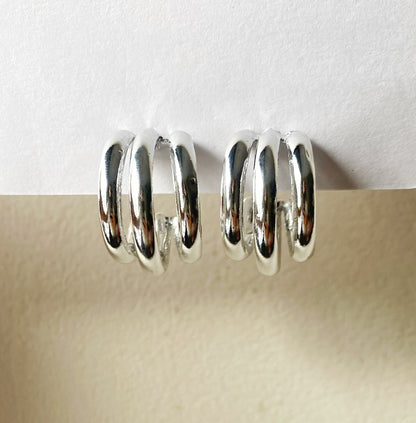 Round silver hoops
