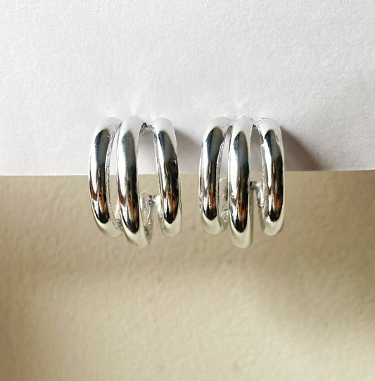 Round silver hoops