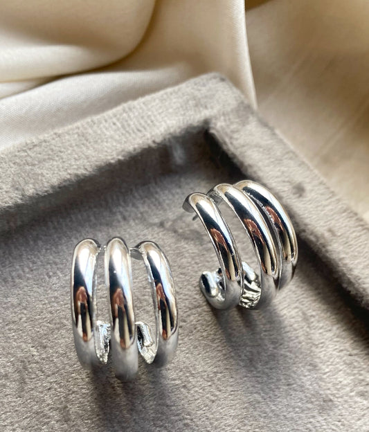 Round silver hoops