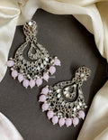 Pink Atiya Silver Mirror Earrings