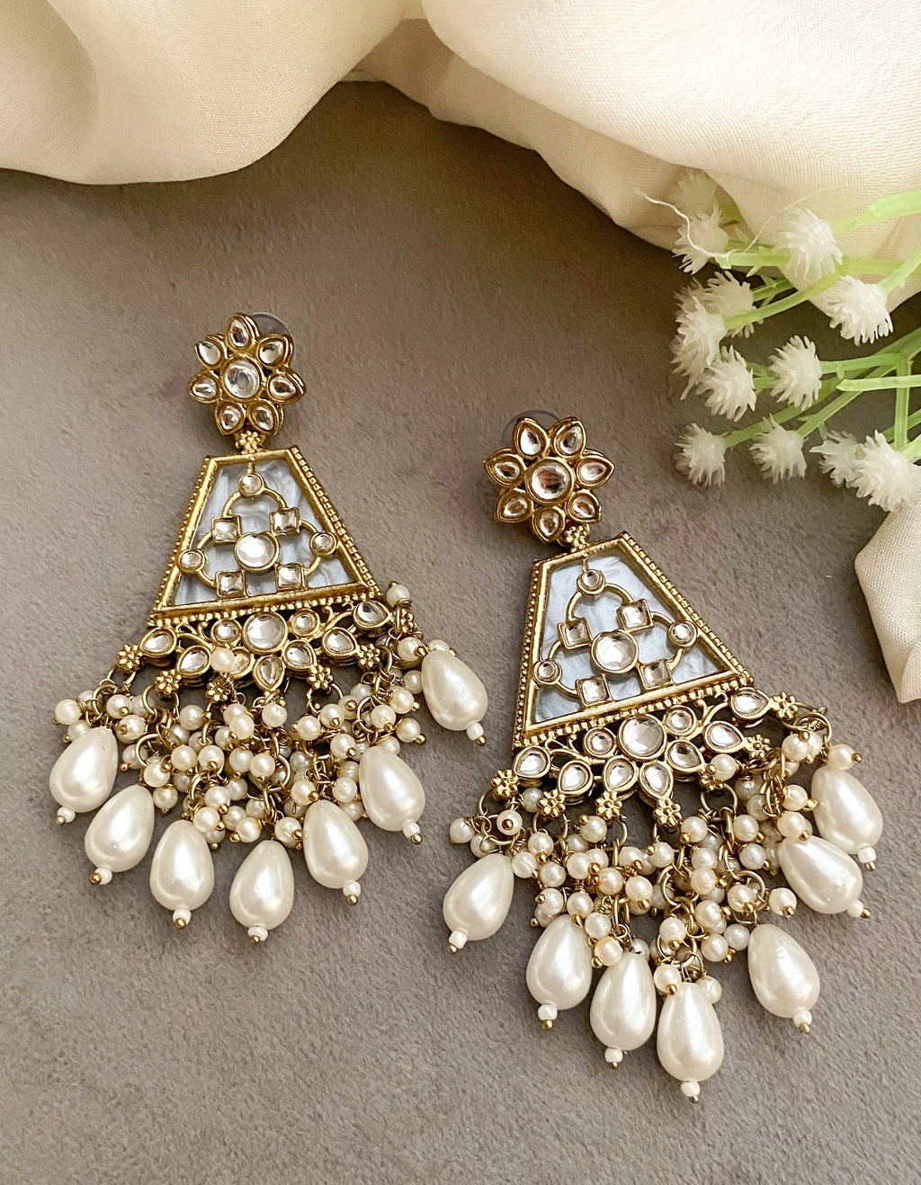 Rashmi ivory pearl earrings