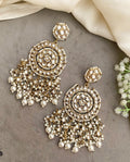 Unnati white kundan chandbali earrings