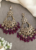 Lara Purple kundan chandbali earrings