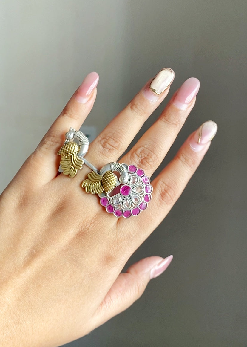 Silver ring 5 -ruby