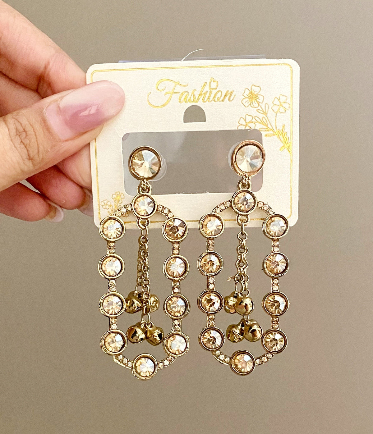 Jhia Chanpagne dangler earrings