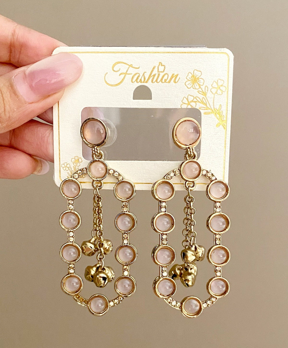 Jhia pink dangler earrings