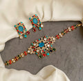 Jaanvi Multicolor kundan choker set