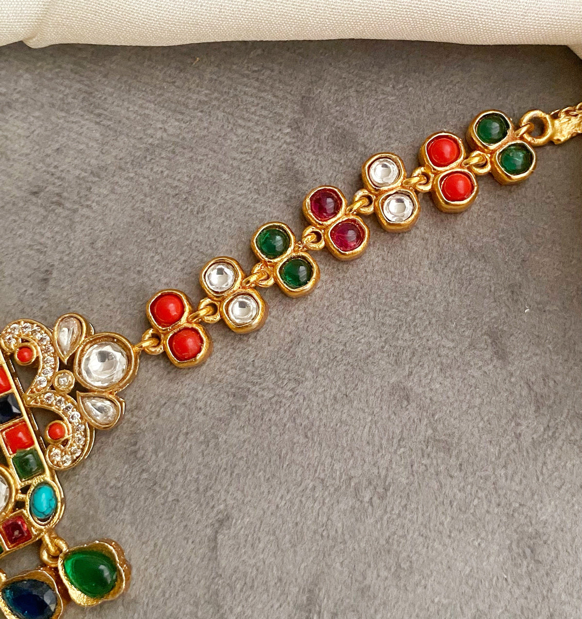 Jaanvi Multicolor kundan choker set