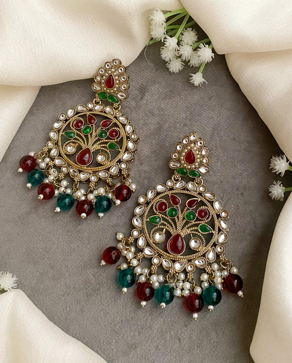 Preeti multicolor chandbali earrings
