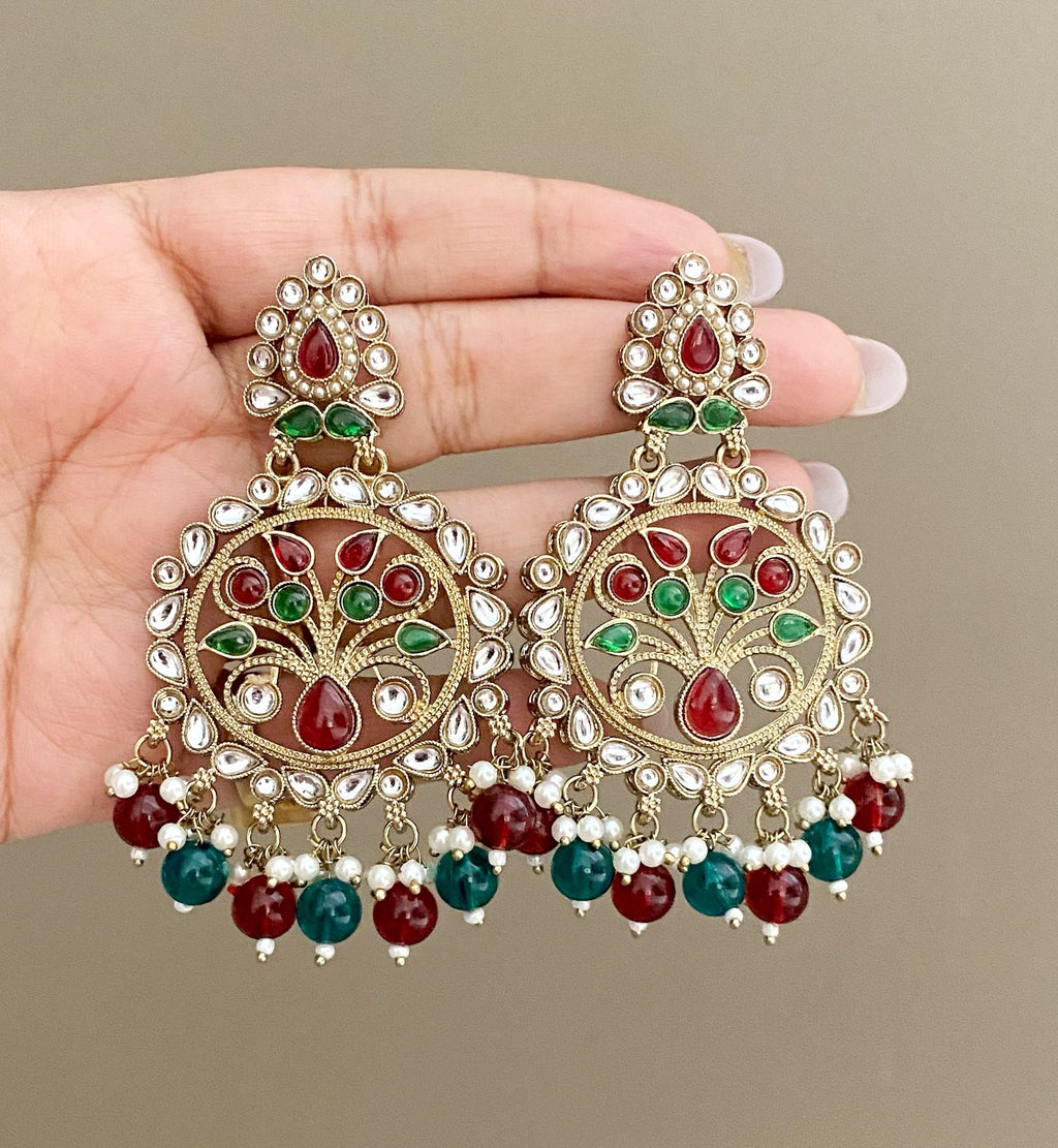 Preeti multicolor chandbali earrings