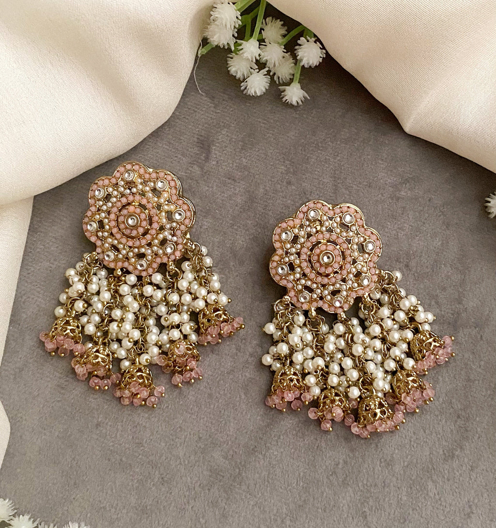 Jiha Pink dangler earrings