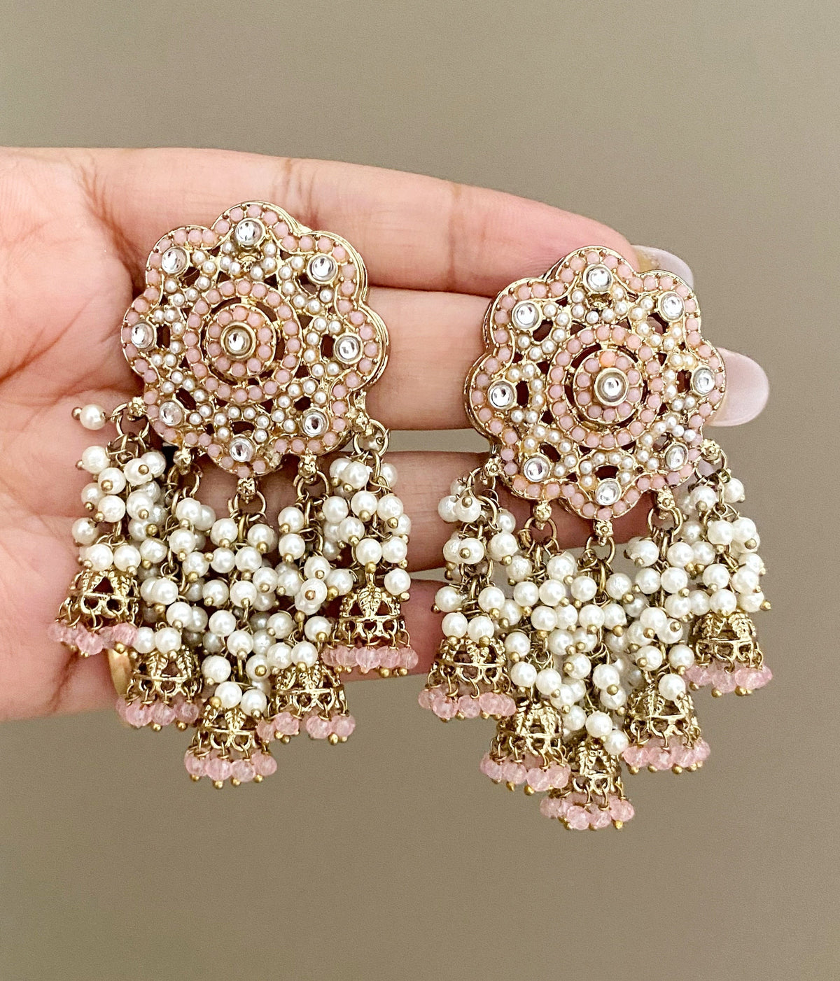 Jiha Pink dangler earrings