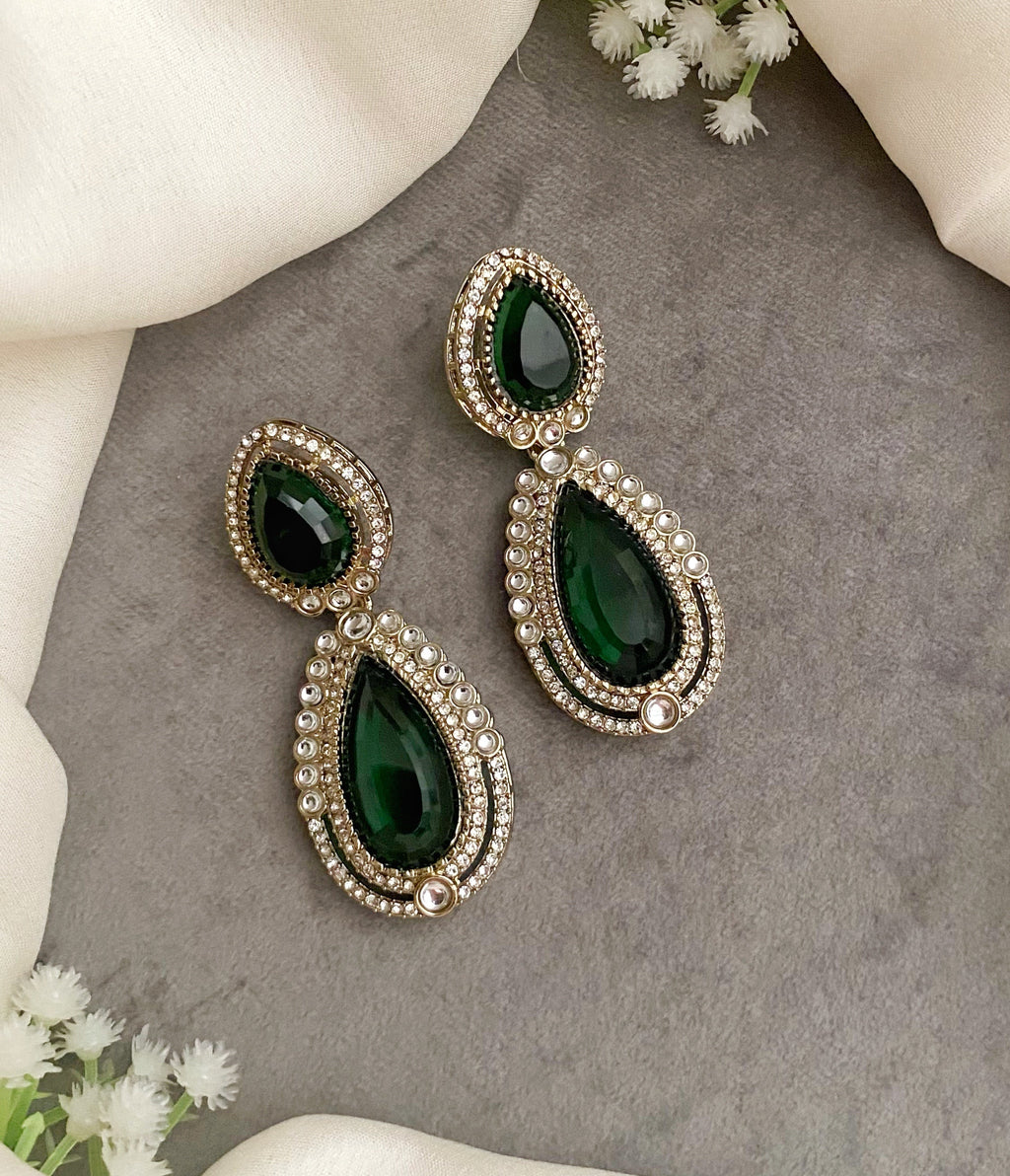 Shaya emerald dangler earrings