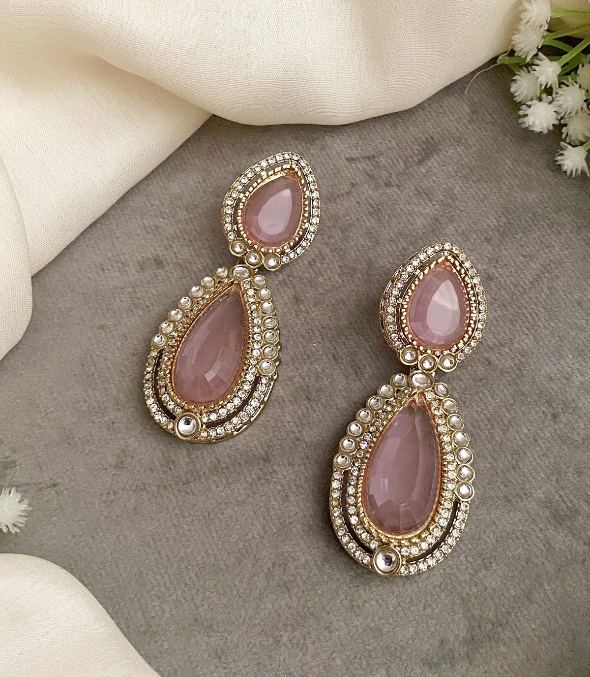 Shaya Pink dangler earrings