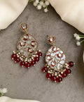 Dia Red MOP kundan Earrings