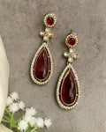 Jade maroon dangler earrings