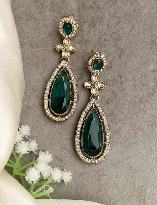 Jade Green dangler earrings