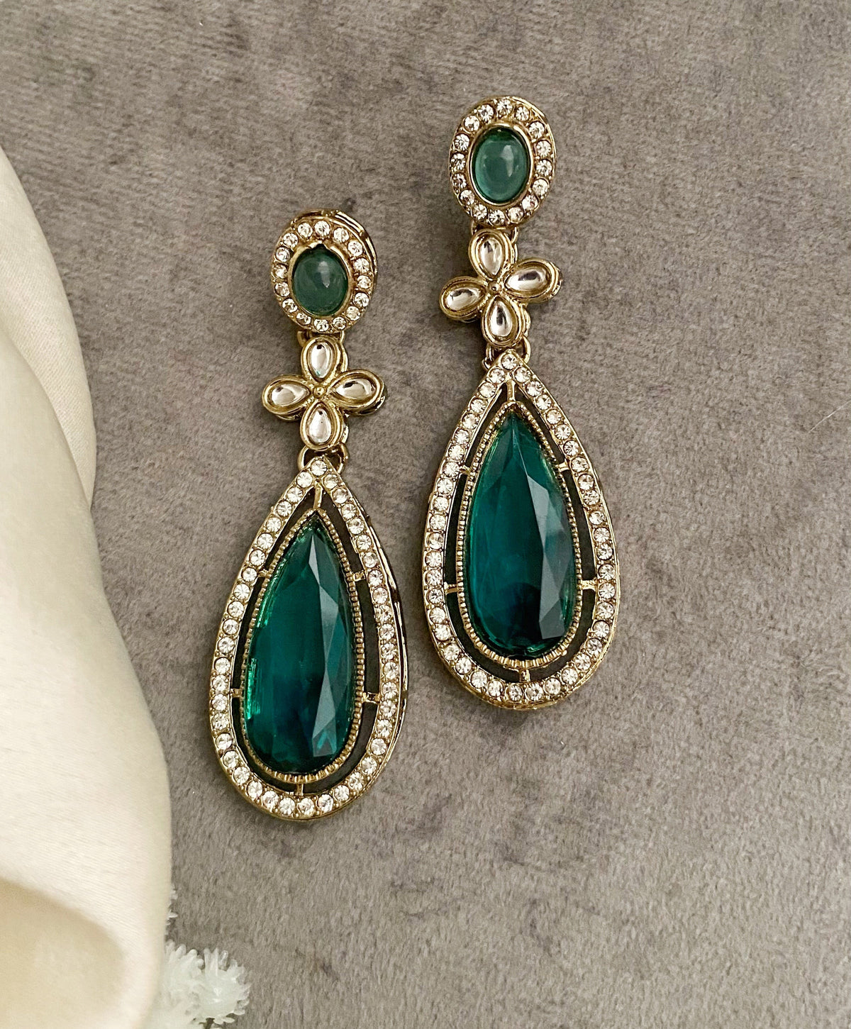 Jade rama green dangler earrings