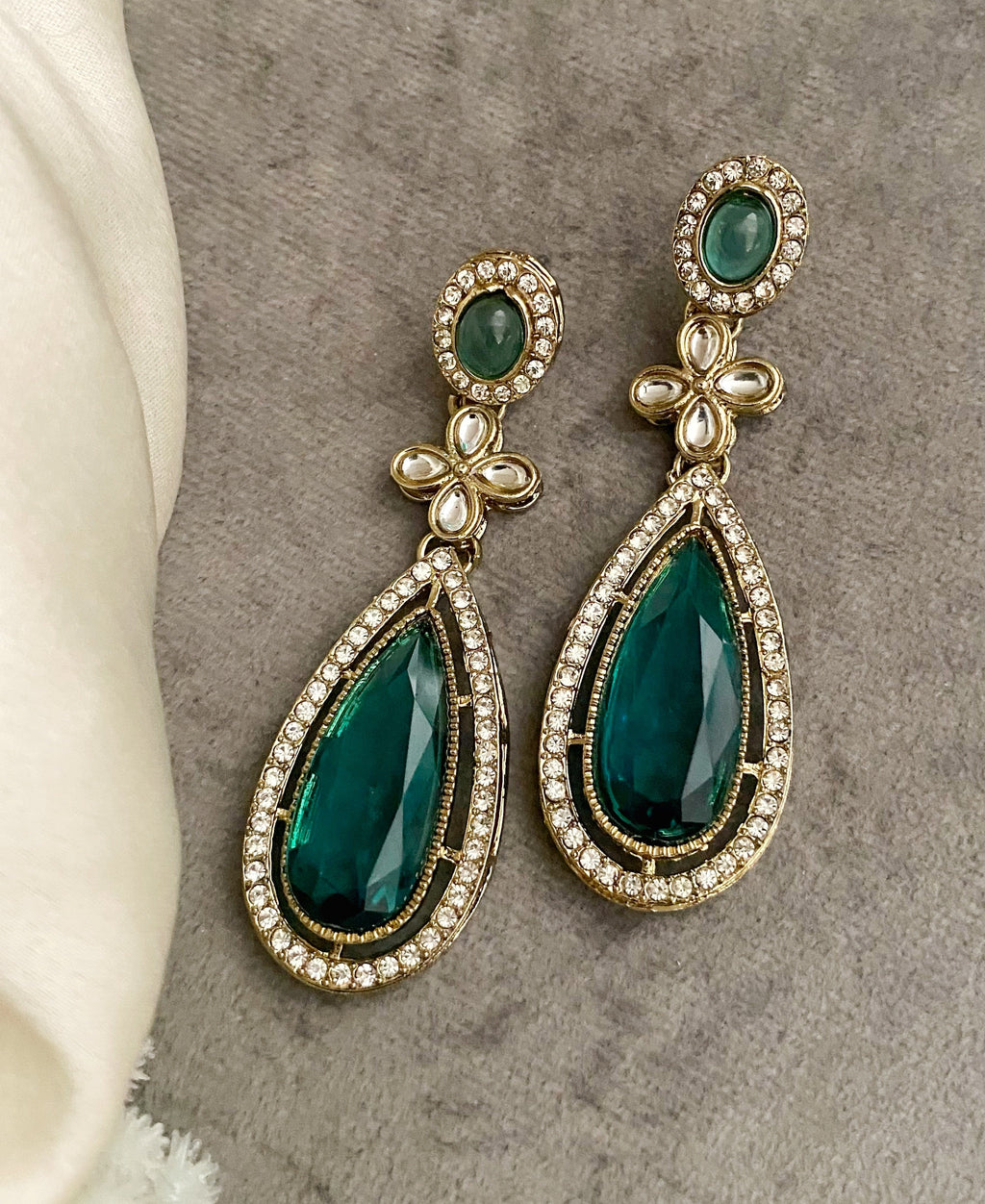 Jade rama green dangler earrings
