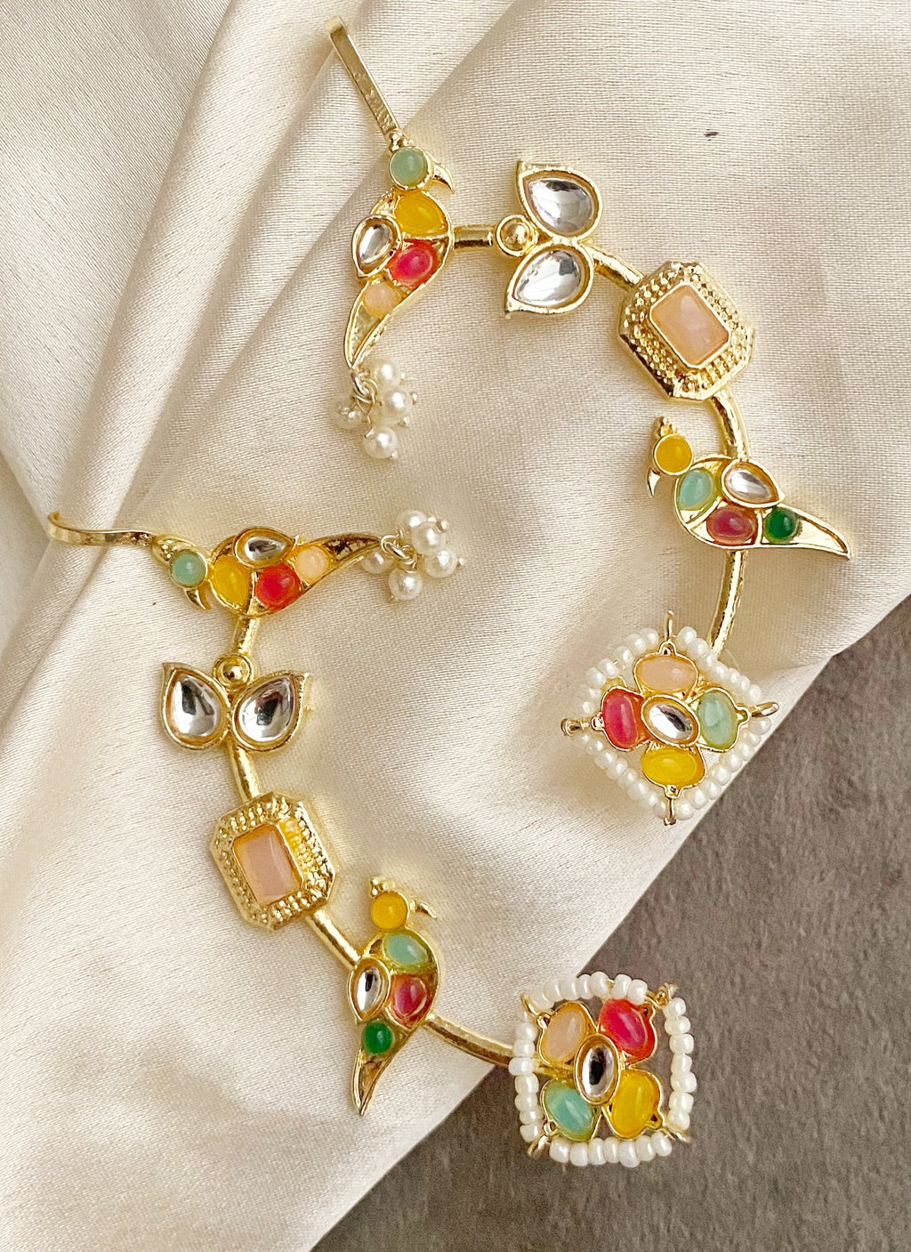 Jhanvi multicolor Kundan  earcuff