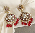 Liya red kundan earrings