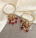 Neeta red bali jhumka earrings