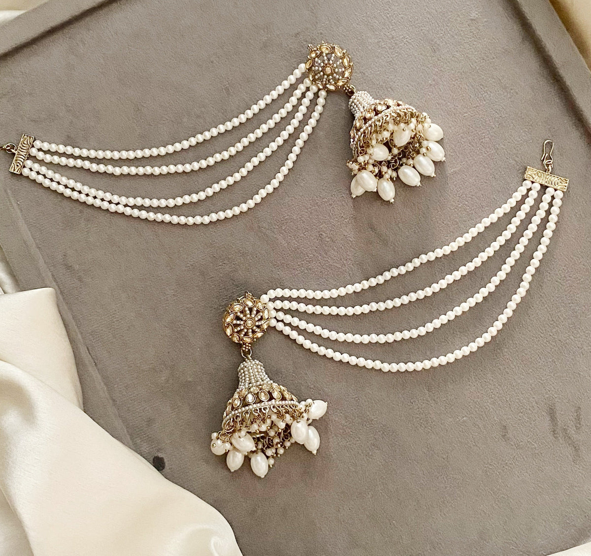 Ivory juhi pearl sahara jhumka