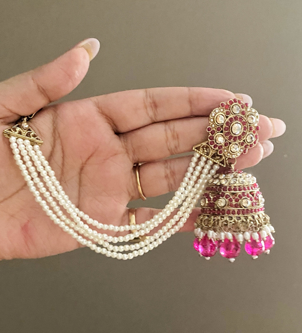 Bidisha Pink sahara jhumka earrings