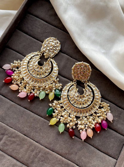 Multicolor Anamika Kundan Chandbali