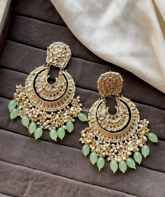 Mint Green Anamika Kundan Chandbali