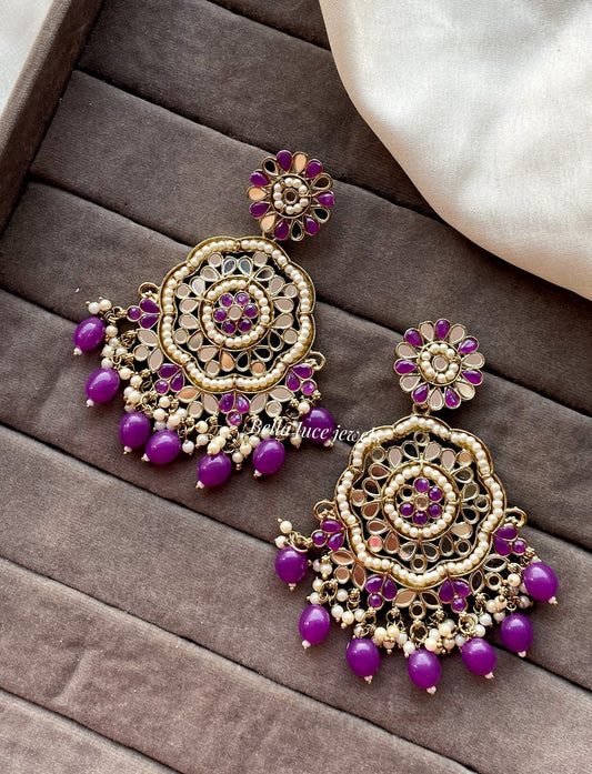 Purple Zoya Mirror Earrings