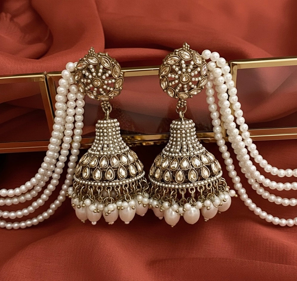 Ivory juhi pearl sahara jhumka