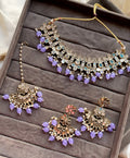 Lilac Alka Mirror Choker Necklace Set