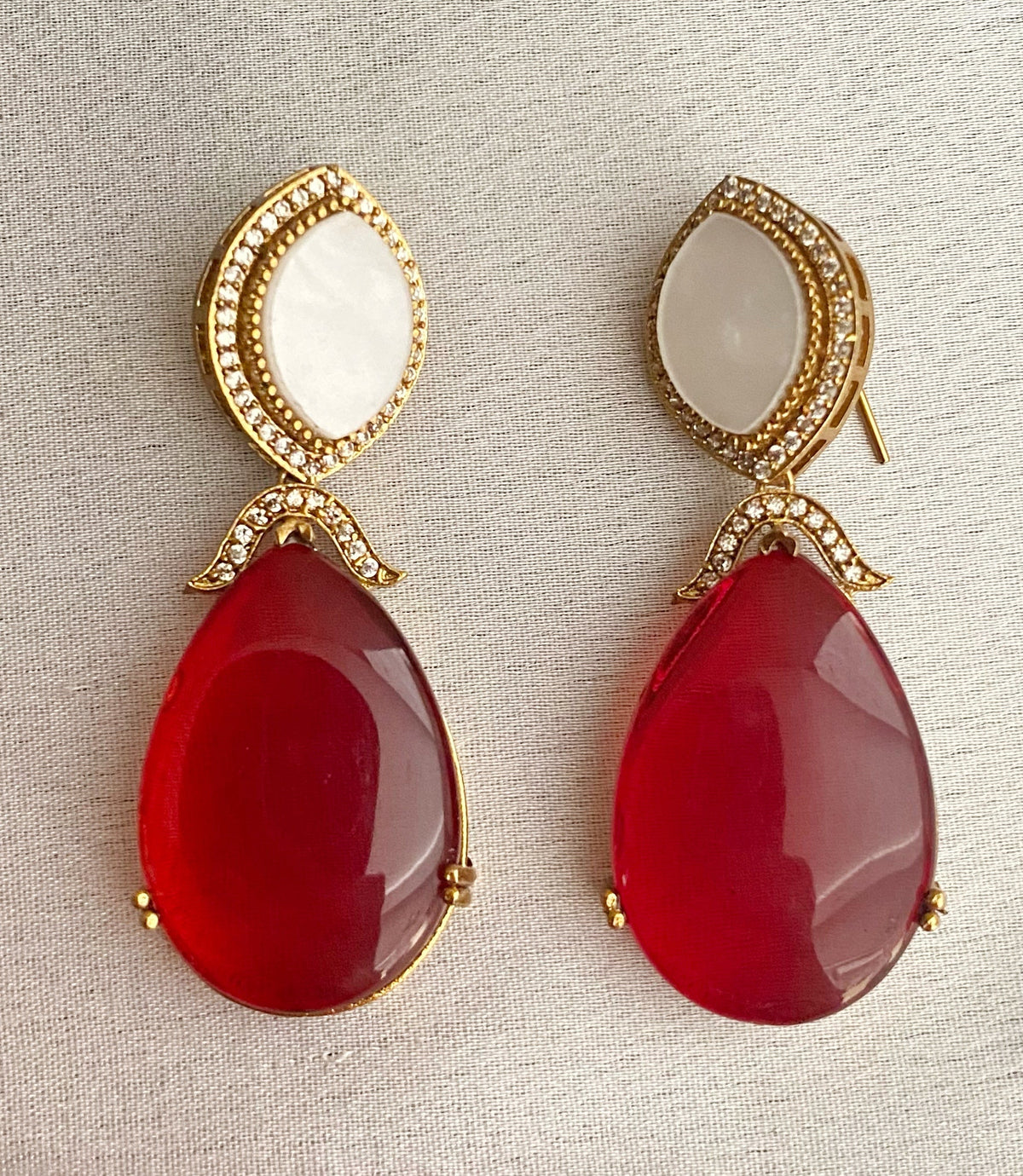 Red Tina Kundan Necklace set