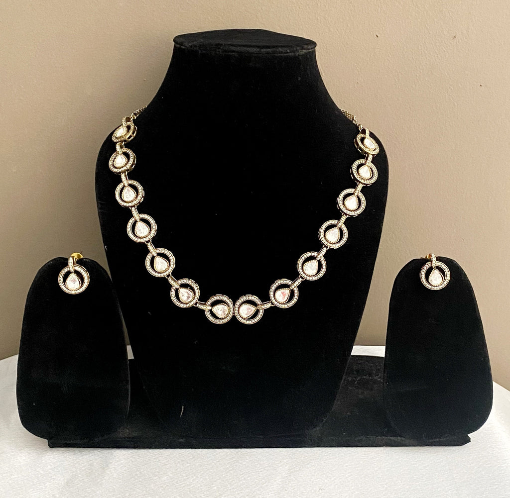 Ophelia mossionite kundan necklace